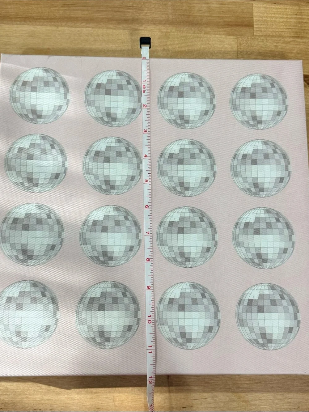 Pastel Pink disco ball Wall Art Canvas